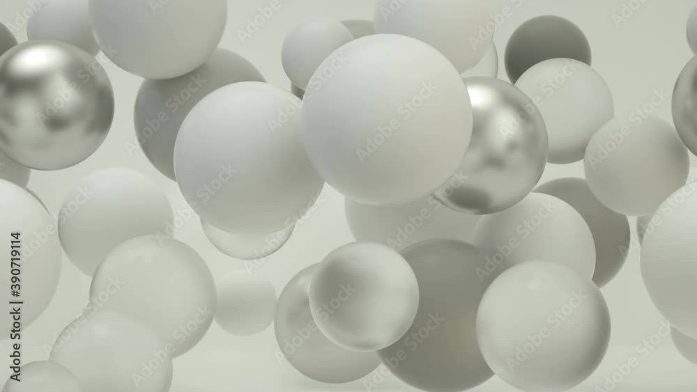 White, glossy and metal spheres background loop
White, glossy and metal spheres background loop