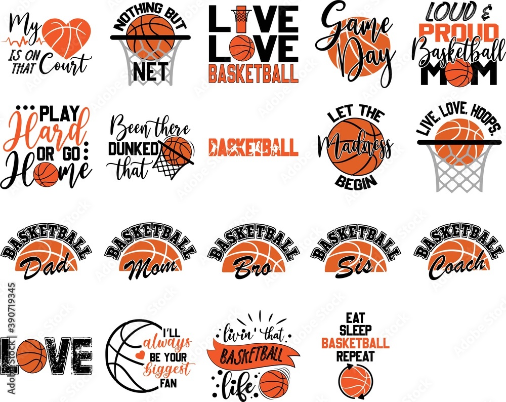 Collection of Basketball phrases, slogans or quotes Stock Vector Adobe Stock