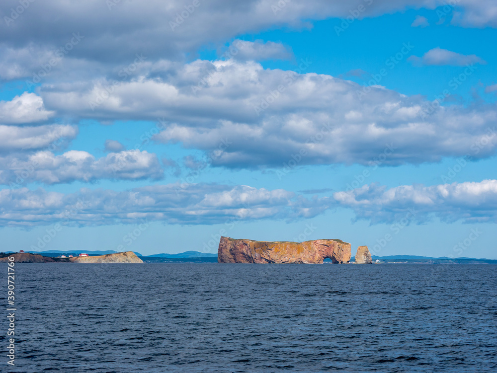 View on the famous Perce rock, Gaspesie, Quebec, Canada