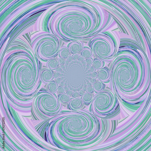 Abstract psychedelic spiral circle background lavande