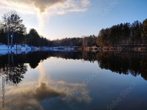 sunrise over the lake