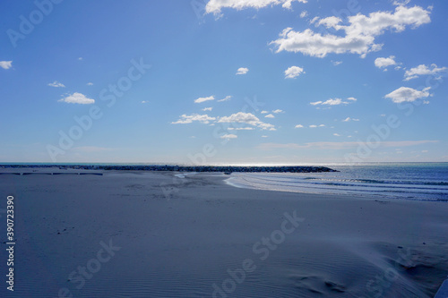 Backgrounds in beach with sand and sky and clouds