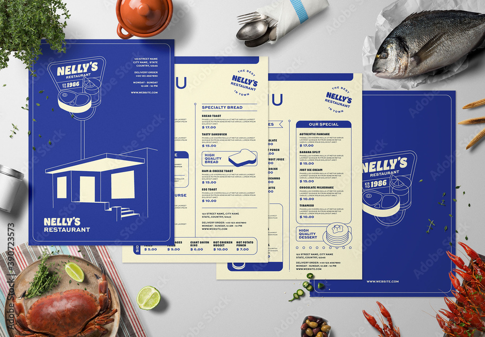 Vintage Menu Layout Stock Template | Adobe Stock