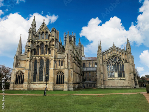 Ely Cathedral view with blue sky England, December 2019