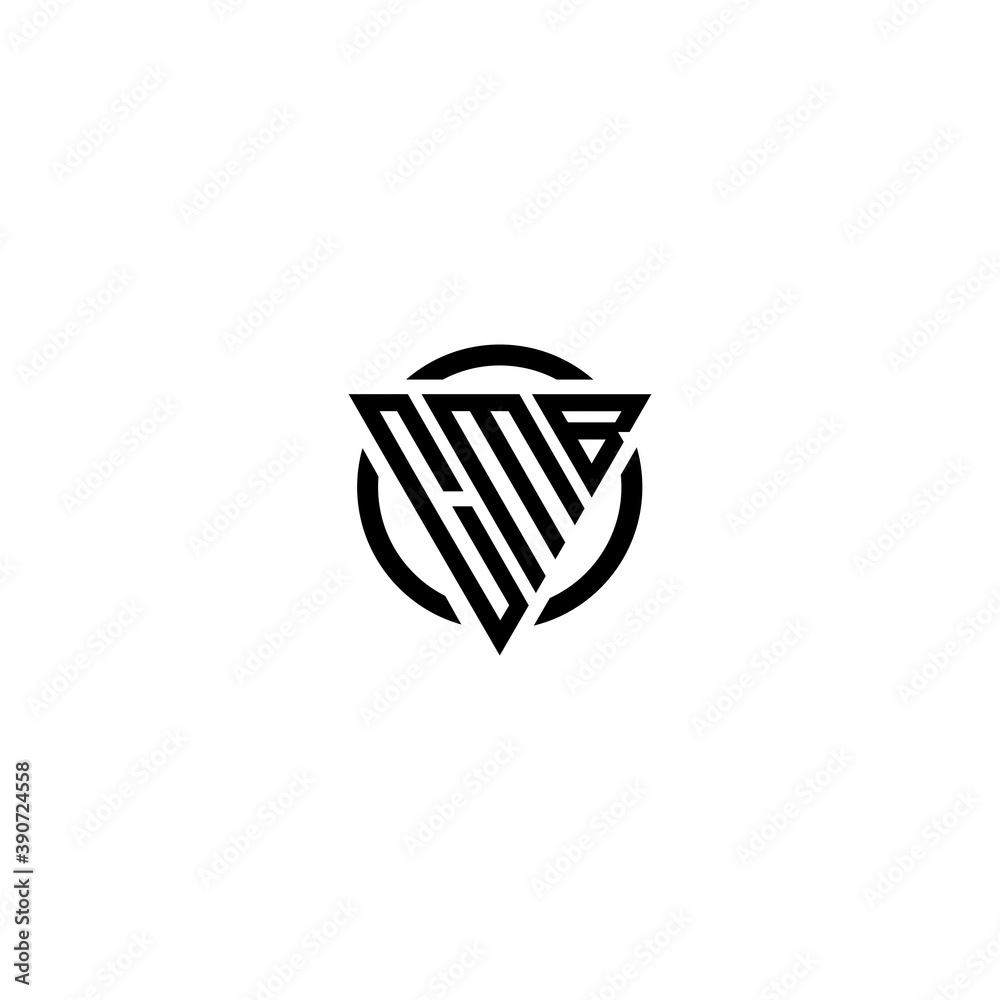 Initial letter CMB triangle monogram simple modern clean vector logo Initial letter CMB triangle monogram simple modern clean vector logo