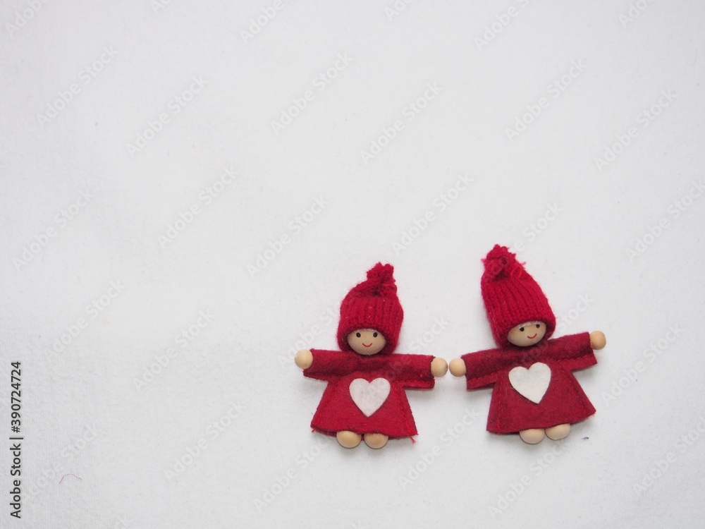 custom made wallpaper toronto digitalchristmas card, little red elfs with white heart on dress and knitted hat on white background, winter background