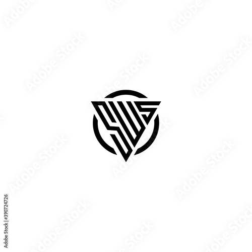 Initial letter SWS triangle monogram simple modern clean vector logo 