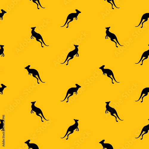 Animal seamless pattern background with kangaroo. Vector Illustration