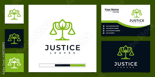 justice leaves logo design inspiration and business card design