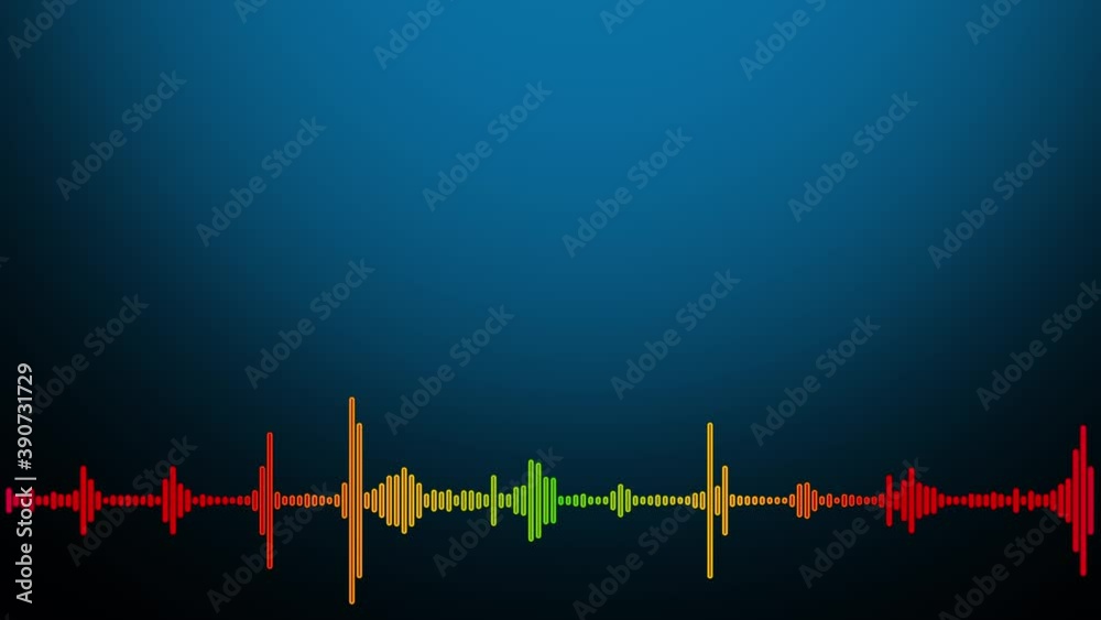 A live multicolored audio waveform background, A perfect background for a podcast, audiobook or karaoke - seamless looping.