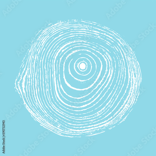 Wood tree art texture stamp for card or background. Detailed tree ring design. Rough organic tree rings with close up of end grain.
