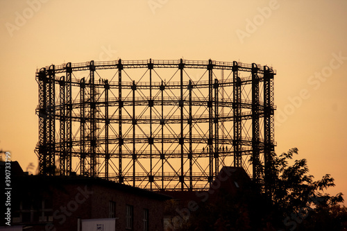 Photography Gasometer gas building landscape in Schoneberg Berlin Germany