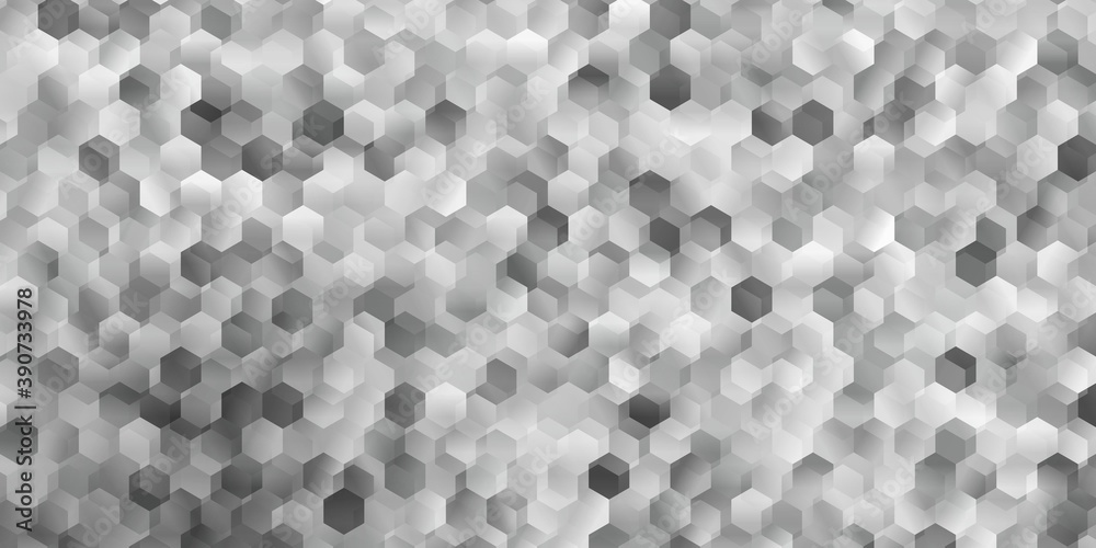 Fototapeta premium Light gray vector cover with simple hexagons.
