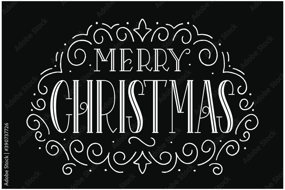 vintage christmas lettering vector design illustration
