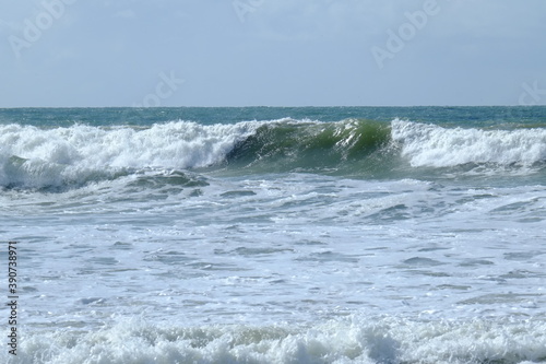 A wave on the "la Govelle" beach in the west of France.
