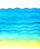 Blue watercolor background, water flow, waves