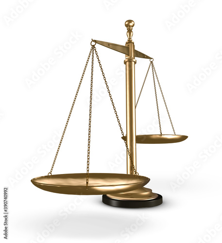 Golden Weight Scale illustration isolated on white