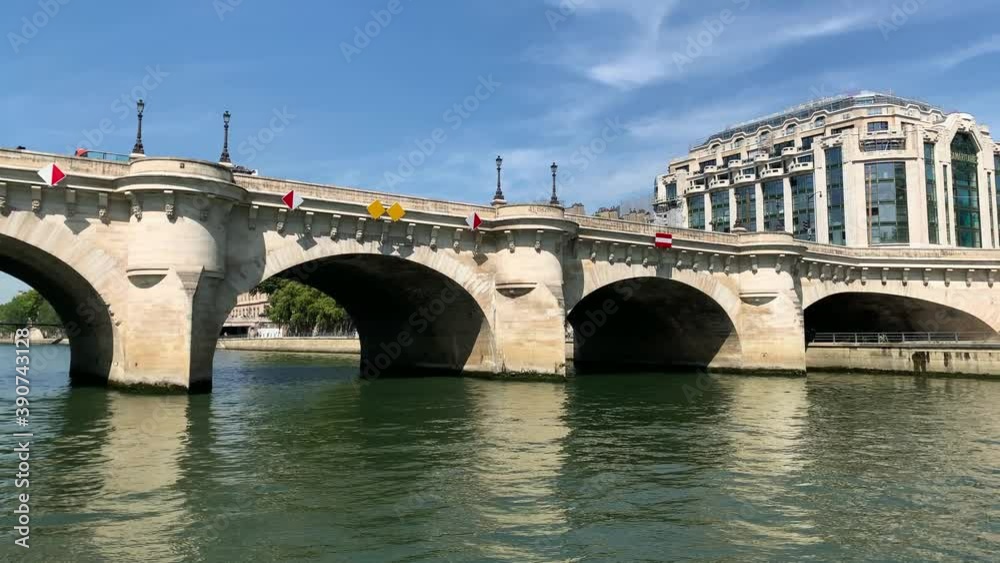 Footage of Seine river and bridge called 