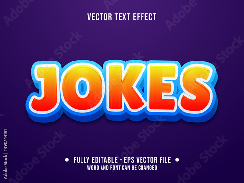 Editable text effect - jokes yellow and orange gradient color modern style 