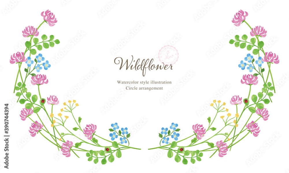 れんげ草の手描きイラスト 春の草花 背景素材 Stock Vektorgrafik Adobe Stock