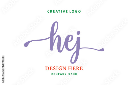 HEJ lettering logo is simple, easy to understand and authoritative