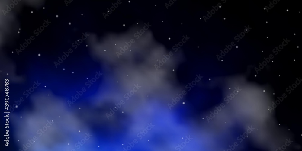 Fototapeta premium Dark BLUE vector texture with beautiful stars.