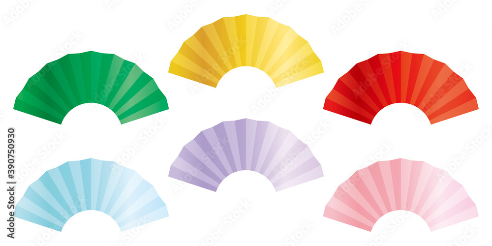 Obraz premium 扇6色セット