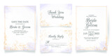 wedding invitation card template set with abstract watercolor decoration