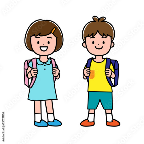 小学生　子供　ランドセル　イラスト素材
タイトル変更