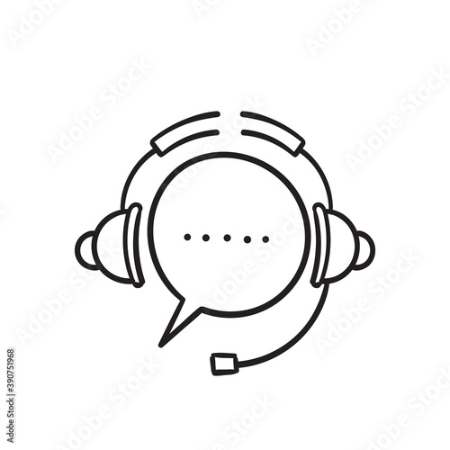 hand draw doodle icon symbol for support service icon, hotline customer advice, call center help. isolated