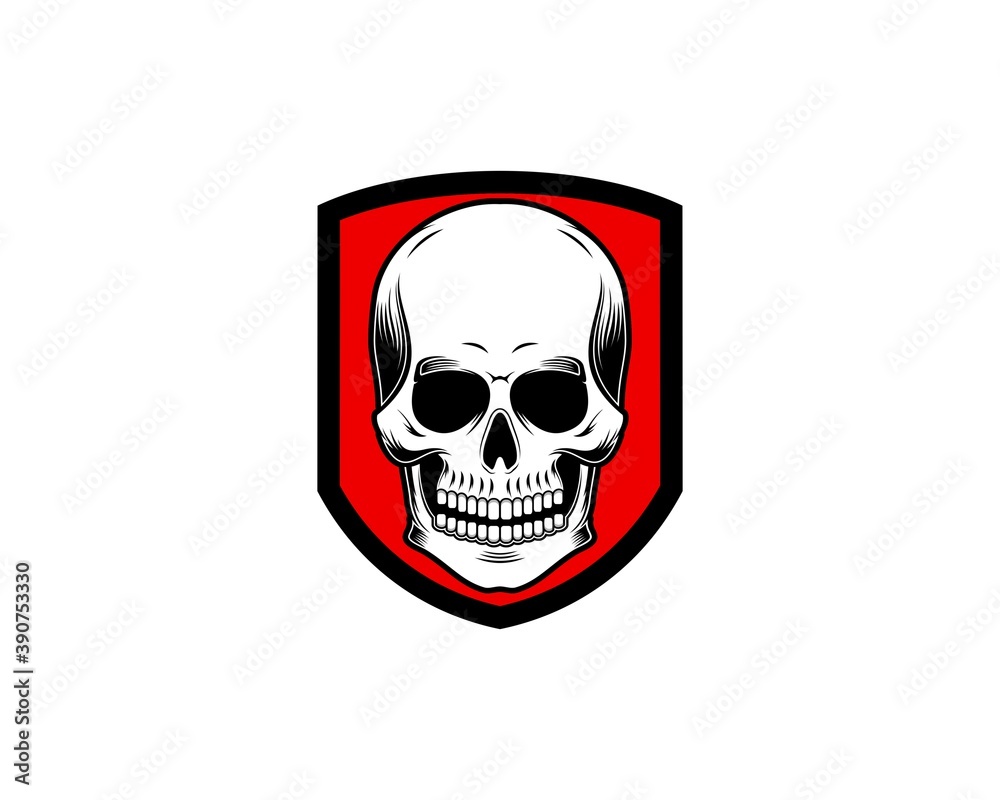 Protection shield with skull inside