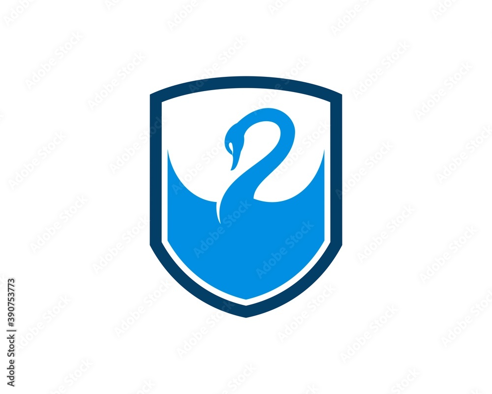 Fototapeta premium Protection shield with simple swan inside