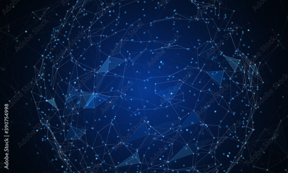 Abstract futuristic - technology with polygonal shapes on dark blue background. Design digital technology concept. 3d illustration. Abstract futuristic - technology with polygonal shapes on dark blue background. Design digital technology concept. 3d illustration.