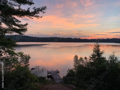 sunrise over lake