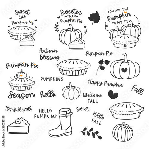 Happy Thanksgiving element with pumpkin  quote