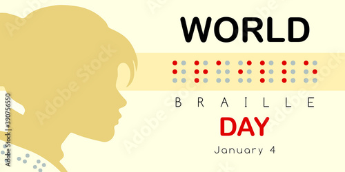 World Braille day celebration vector illustration slogan typography background date.
