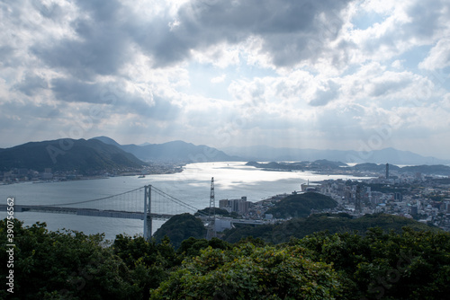 Kanmon Straits seen from the Hinoyama Observatory in Shimonoseki City photo