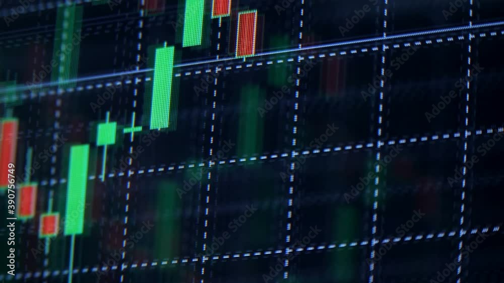 Online exchange trading. Forex currency trading. On a black background, Japanese candlesticks at an accelerated pace show how the rate of a traded position has changed. Confrontation bulls and bears Online exchange trading. Forex currency trading. On a black background, Japanese candlesticks at an accelerated pace show how the rate of a traded position has changed. Confrontation bulls and bears