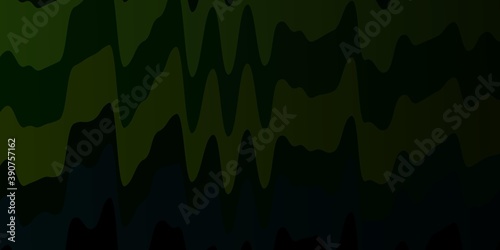Dark Multicolor vector pattern with curved lines.