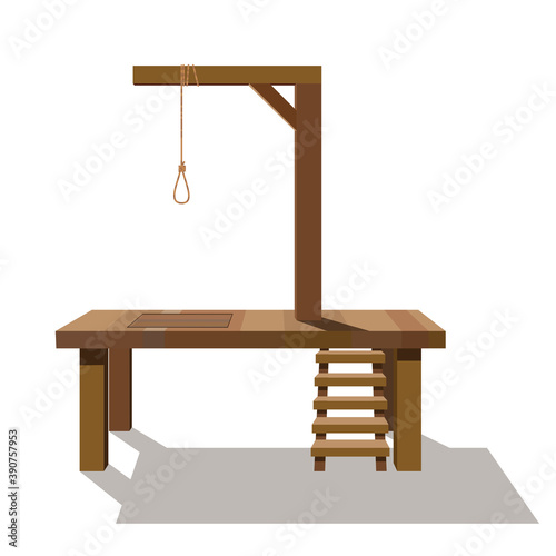 Execution symbol gallows with rope and noose