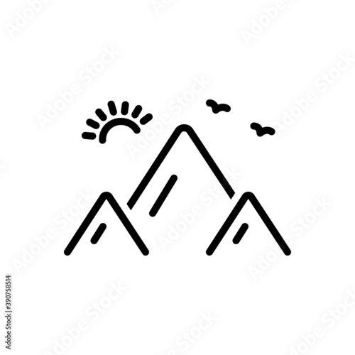 Black line icon for mount