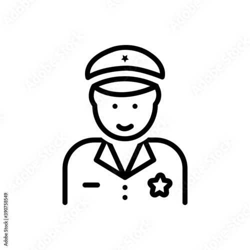 Black line icon for police