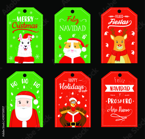 Etiquetas de navidad con frases