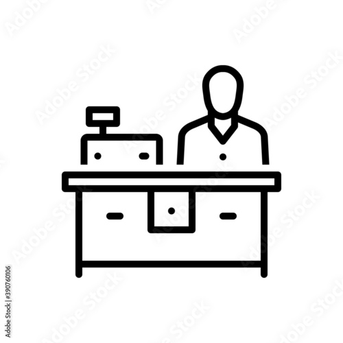 Black line icon for counter