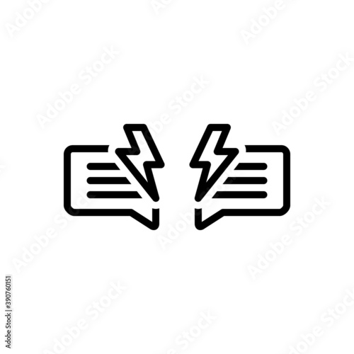 Black line icon for dispute