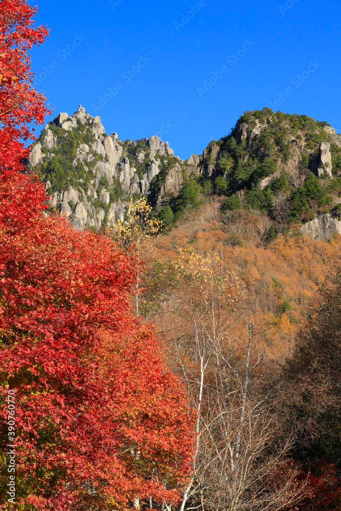 瑞牆山と紅葉