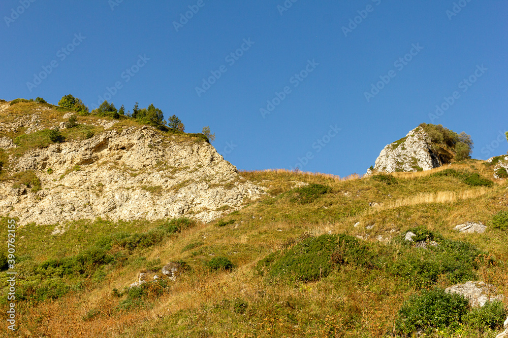 Autumn mountains, a place for nature lovers and tourists on a Sunny day in the bosom of nature.