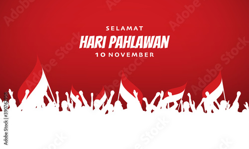 Heroes Day Background. Translate : Happy Heroes Day, November 10. Vector Illustration.