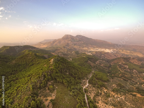 Aerial view of the mountains in Yunquera, Malaga, Andalusia in Spain photo