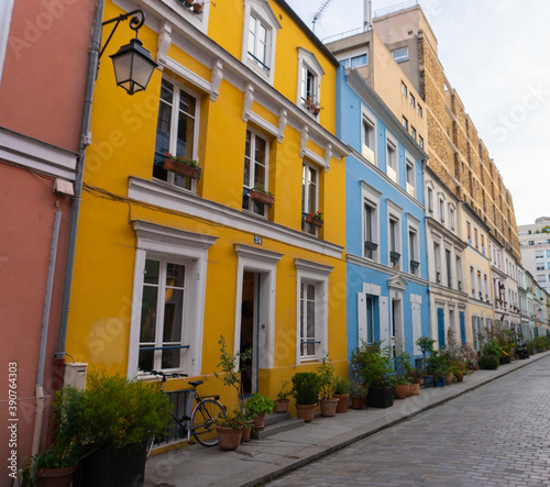 Colorful buildings in Paris stree